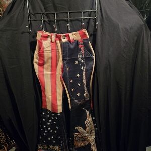 Source Unknown Patriotic Wide Leg Pants